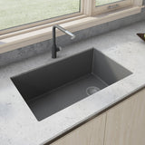 31 x 19 inch Undermount Granite Composite Single Bowl Kitchen Sink