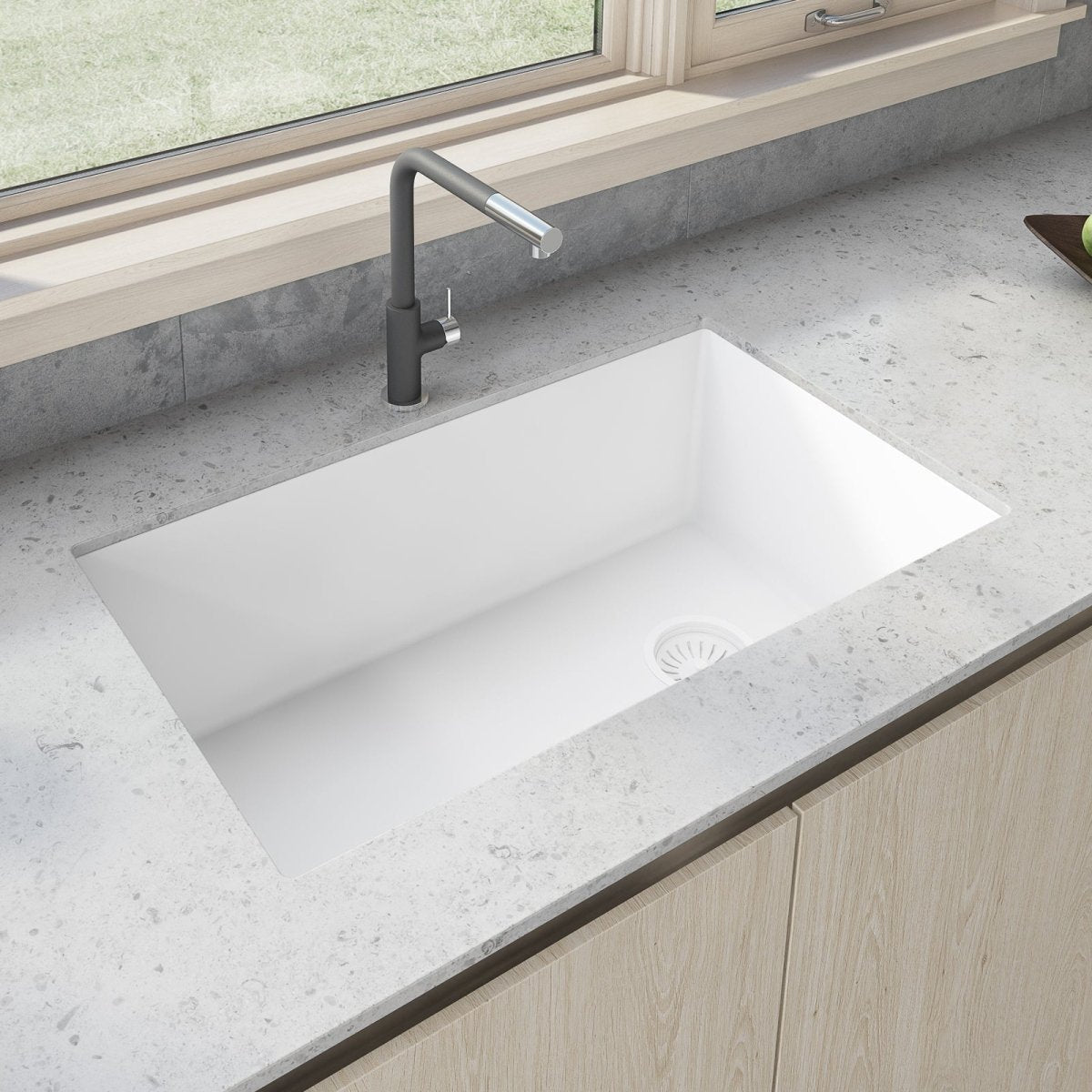31 x 19 inch Undermount Granite Composite Single Bowl Kitchen Sink