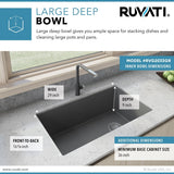 31 x 19 inch Undermount Granite Composite Single Bowl Kitchen Sink