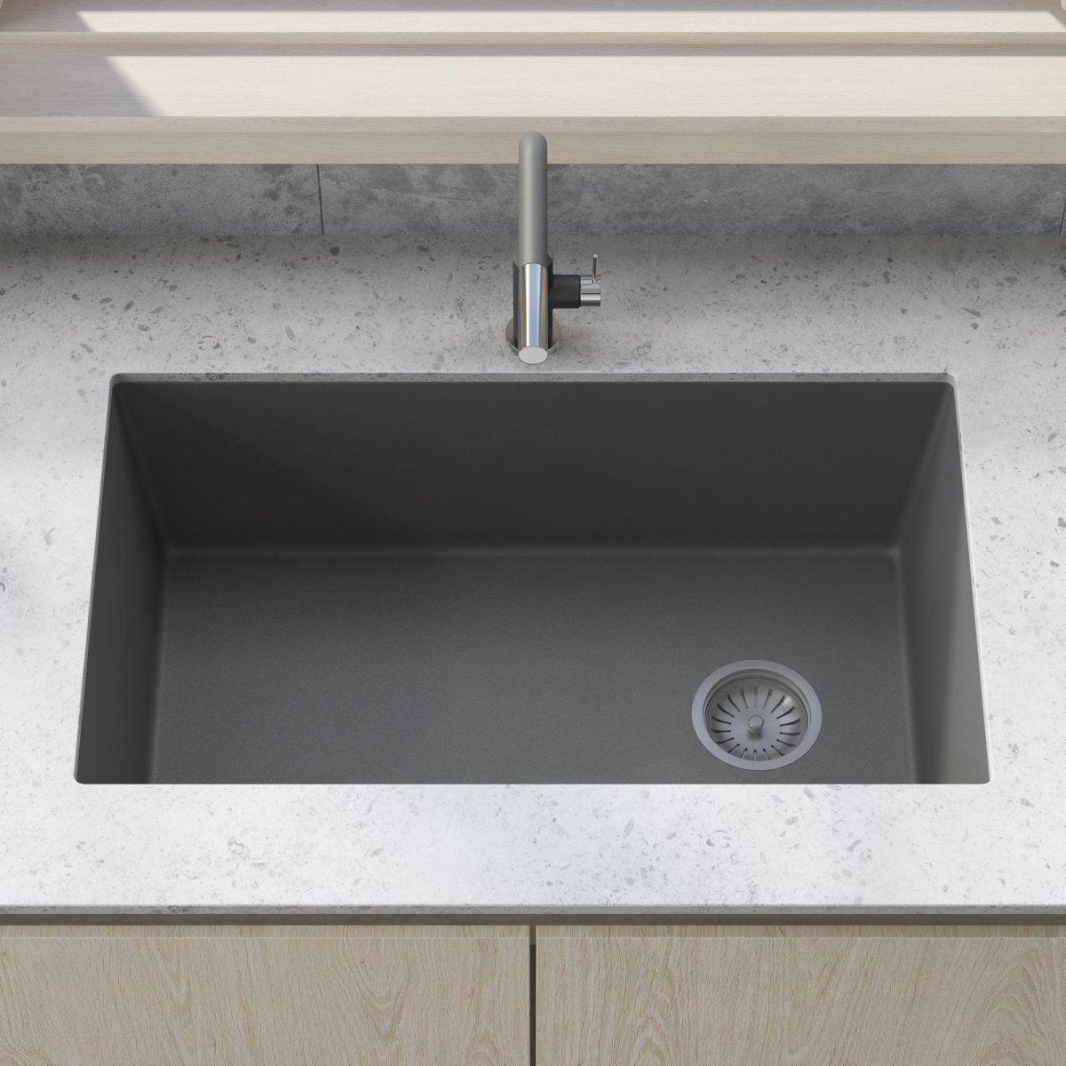 31 x 19 inch Undermount Granite Composite Single Bowl Kitchen Sink