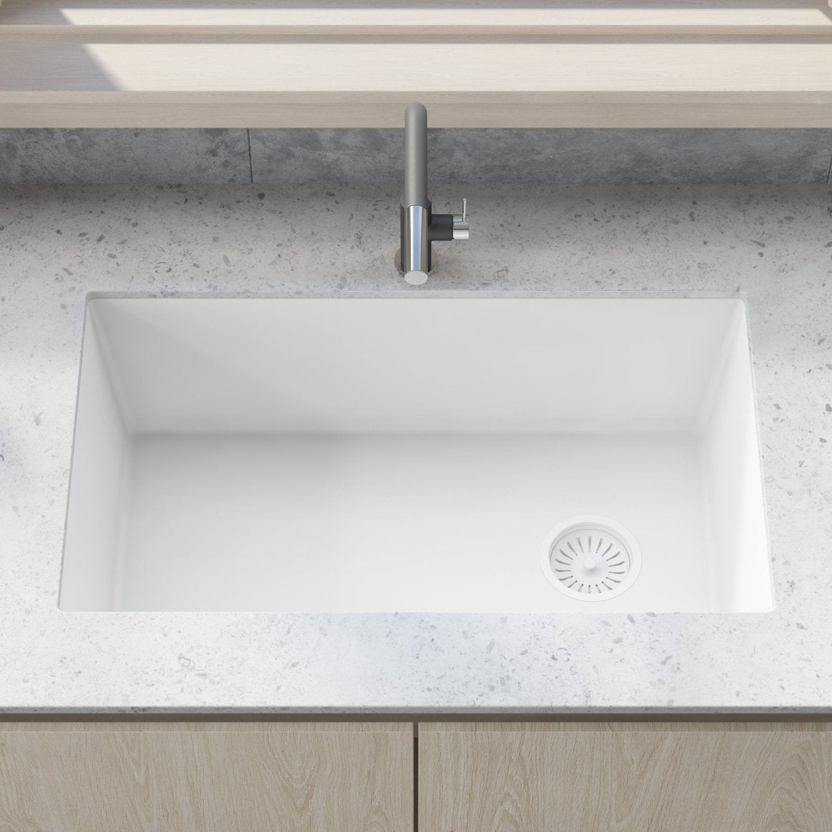 31 x 19 inch Undermount Granite Composite Single Bowl Kitchen Sink