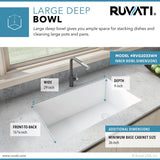 31 x 19 inch Undermount Granite Composite Single Bowl Kitchen Sink