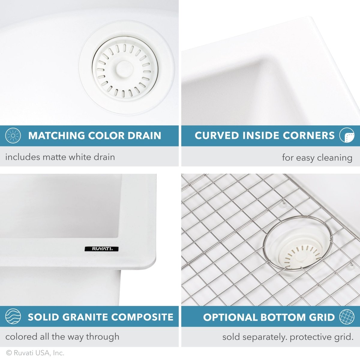 31 x 19 inch Undermount Granite Composite Single Bowl Kitchen Sink