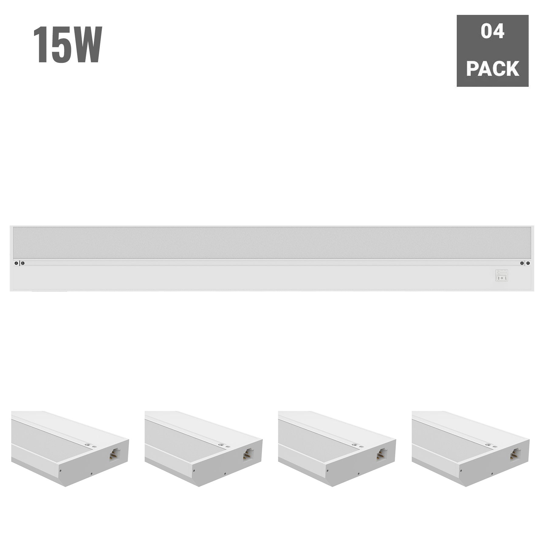 Under Cabinet LED Lighting, Dimmable, CRI90, White Finished, Direct Plug-in, Linkable, Color Changeable (3000K/4000K/5000K) Under Counter Lights for Kitchen, Desk, Workspace