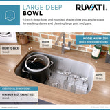 32-inch Undermount 16 Gauge Stainless Steel Kitchen Sink Single Bowl