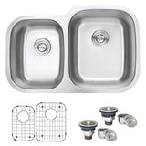 32-inch Undermount Double Bowl 16 Gauge Stainless Steel Kitchen Sink