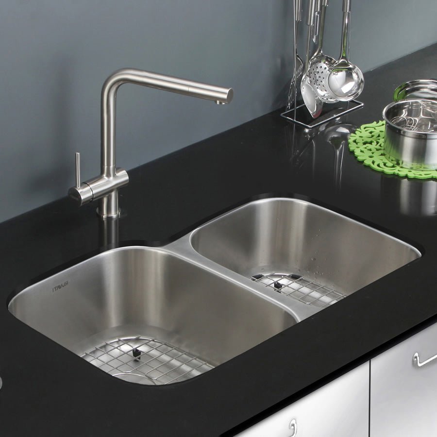 32-inch Undermount Double Bowl 16 Gauge Stainless Steel Kitchen Sink