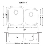 32-inch Undermount Double Bowl 16 Gauge Stainless Steel Kitchen Sink