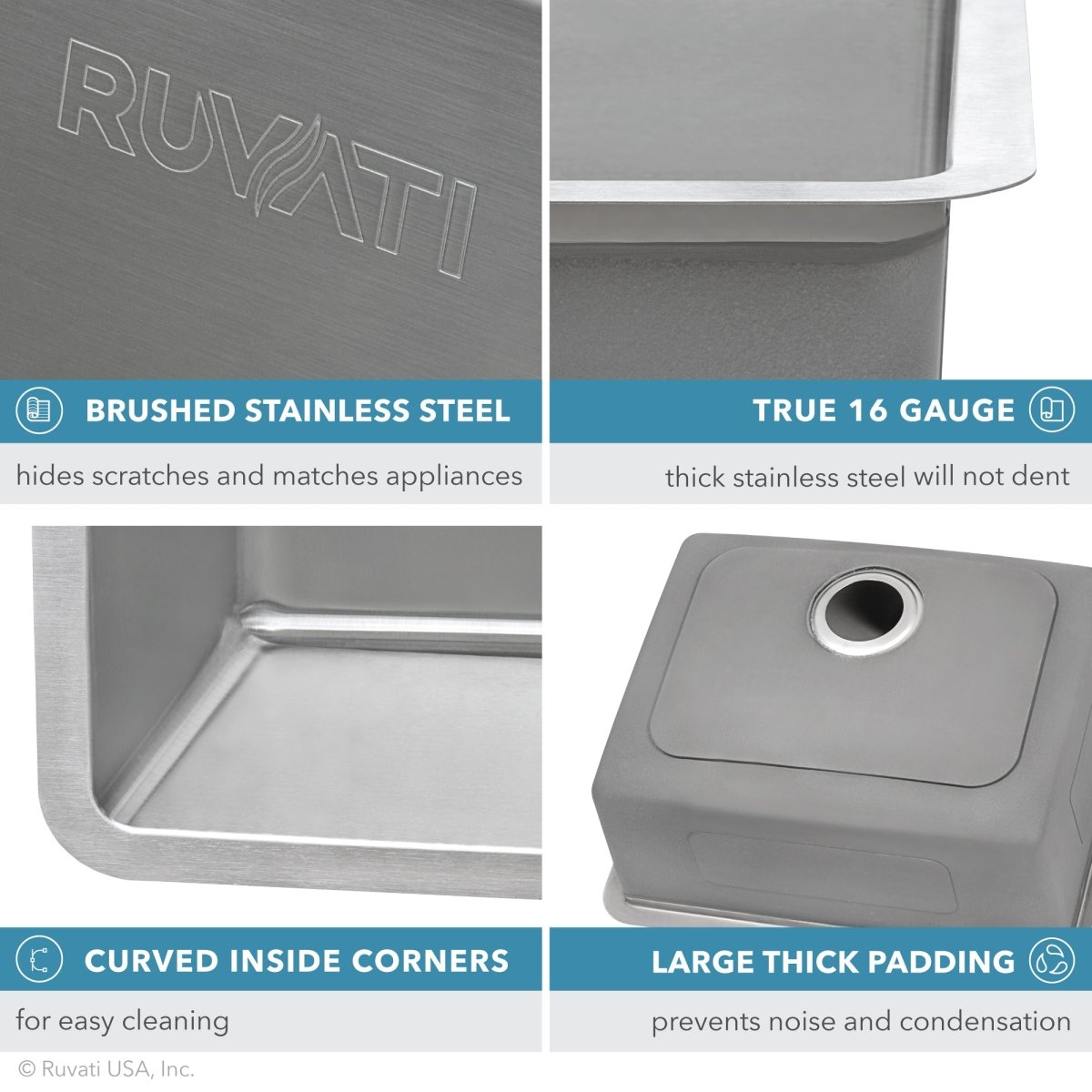 32-inch Undermount Kitchen Sink Double Bowl 16 Gauge Stainless Steel