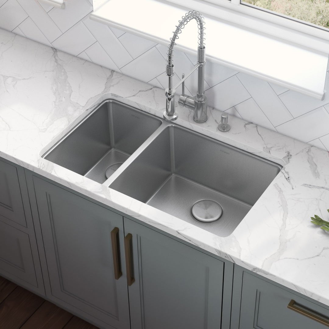 32-inch Undermount Kitchen Sink Double Bowl 16 Gauge Stainless Steel