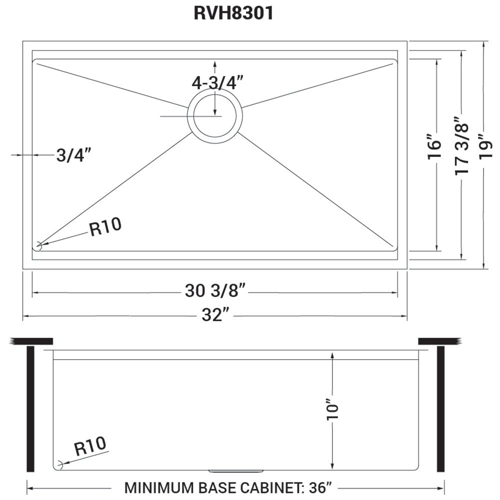 32-inch Workstation Ledge Tight Radius Undermount 16 Gauge Kitchen Sink Single Bowl