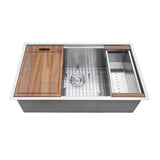 32-inch Workstation Ledge Undermount 16 Gauge Stainless Steel Kitchen Sink Single Bowl