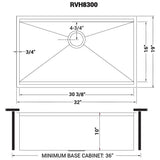 32-inch Workstation Ledge Undermount 16 Gauge Stainless Steel Kitchen Sink Single Bowl
