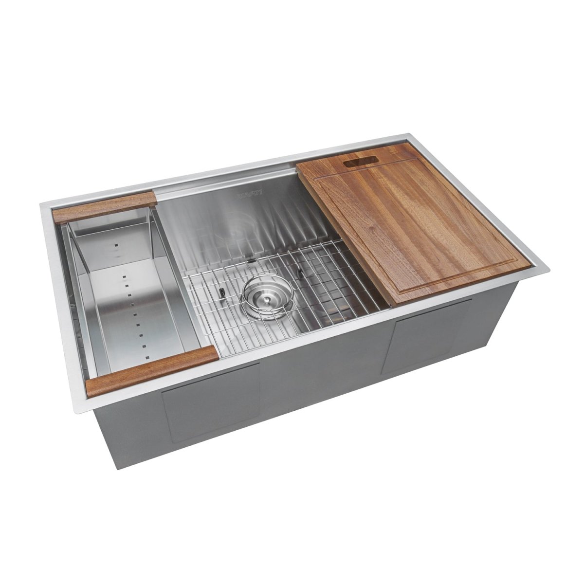 32-inch Workstation Ledge Undermount 16 Gauge Stainless Steel Kitchen Sink Single Bowl