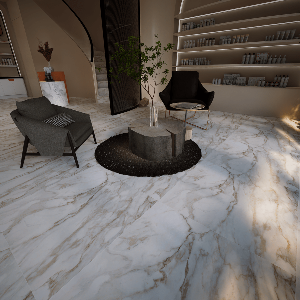 32 x 32 in. La Marca Calacatta Paonazzo Polished Rectified Glazed Porcelain Wall Tile