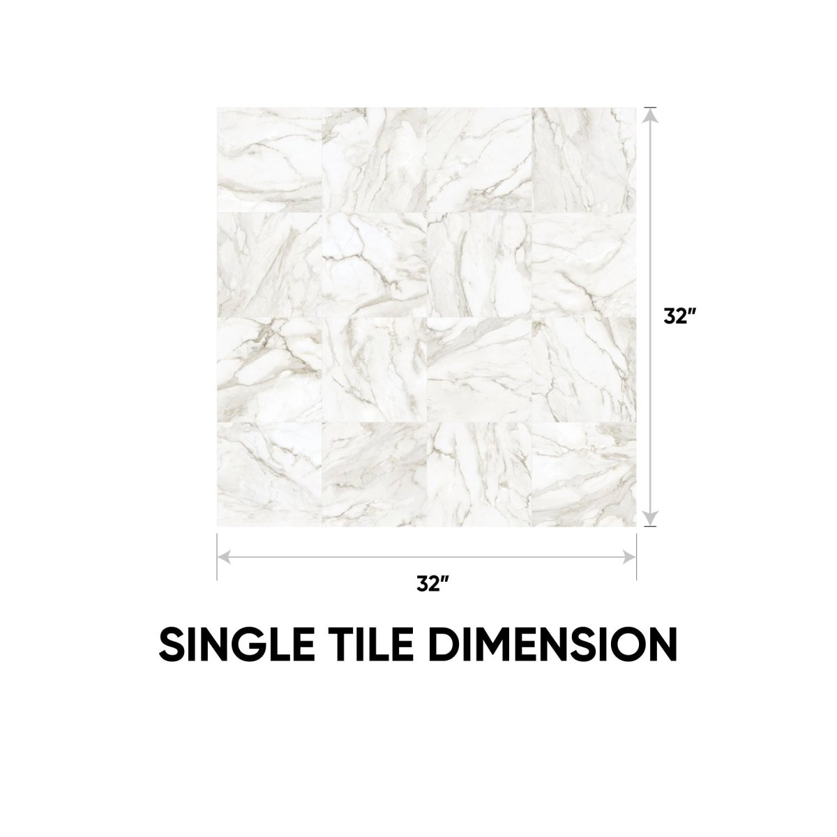 32 x 32 in. La Marca Calacatta Paonazzo Polished Rectified Glazed Porcelain Wall Tile