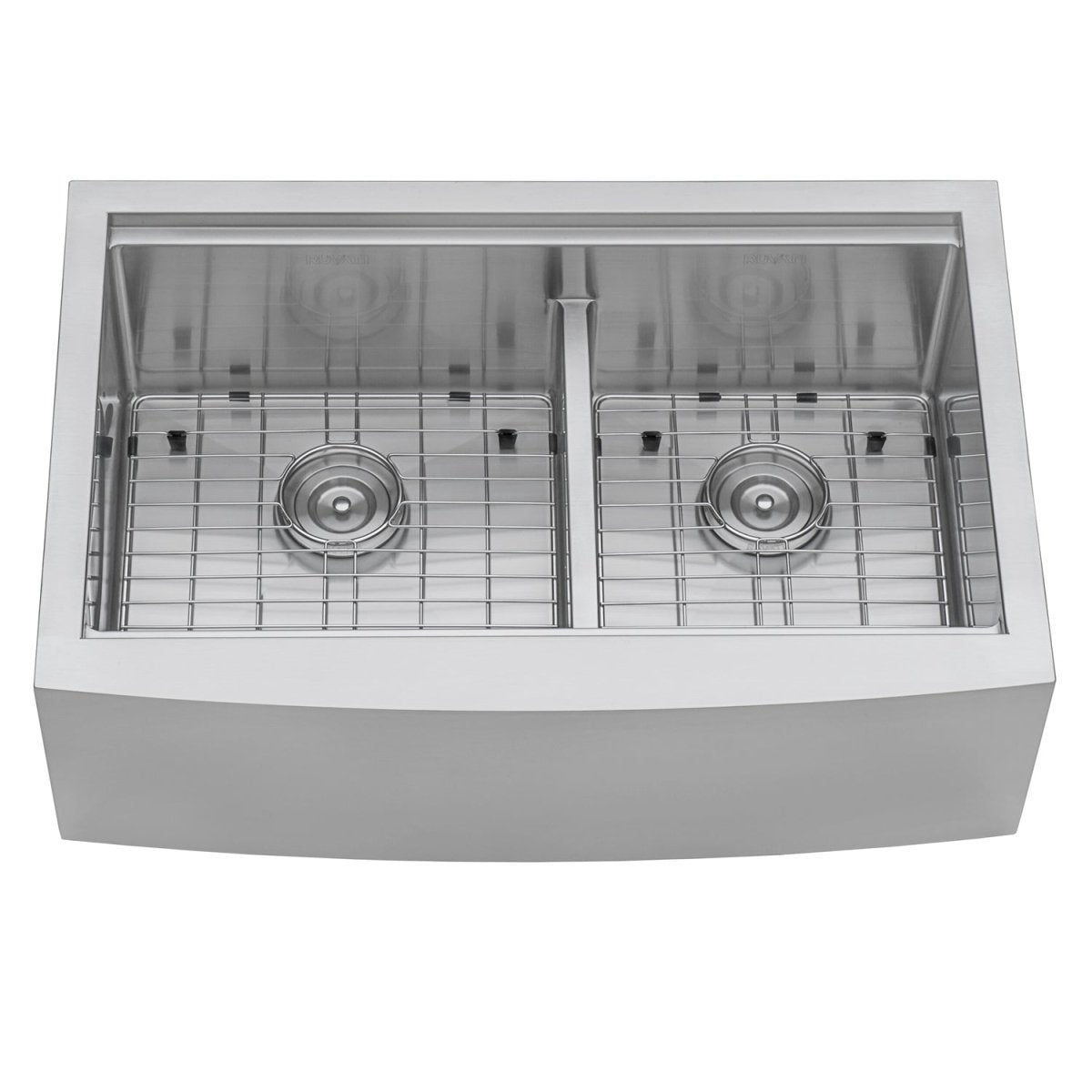 33" Apron-front Workstation Low-Divide Double Bowl 60/40 Farmhouse Kitchen Sink 16 Gauge