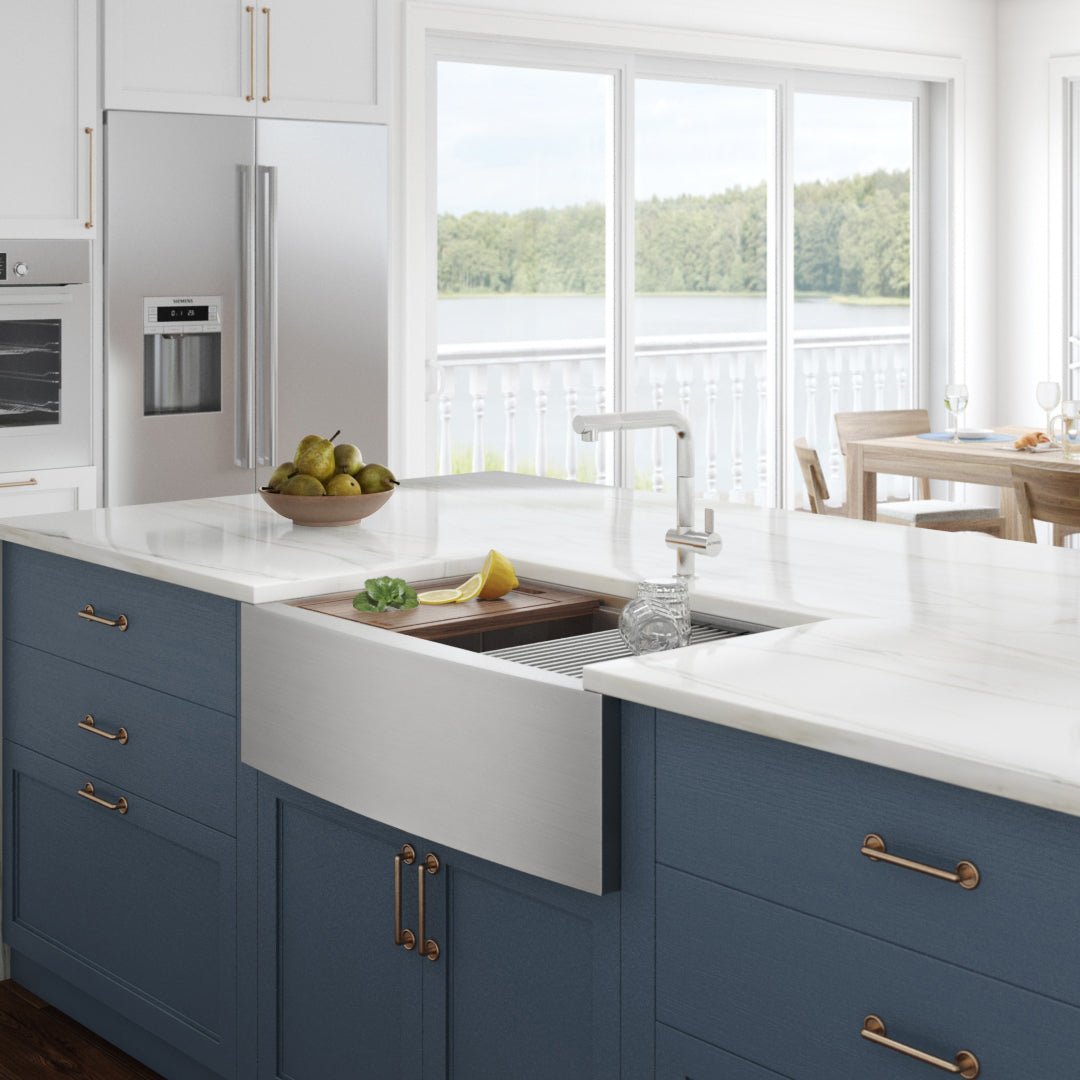 33-inch Apron-front Workstation Farmhouse Kitchen Sink 16 Gauge Stainless Steel Single Bowl