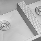 33-inch Drop-in Low Platform-Divide Zero Radius 60/40 Double Bowl 16 Gauge Topmount Kit