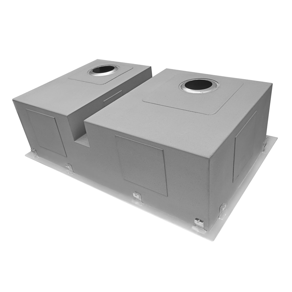 33-inch Drop-in Low Platform-Divide Zero Radius 60/40 Double Bowl 16 Gauge Topmount Kit