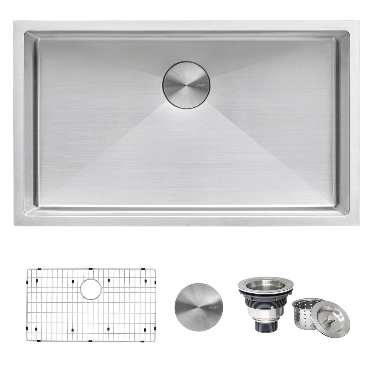 33-inch Undermount 16 Gauge Tight Radius Large Kitchen Sink Stainless Steel Single Bowl