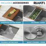 33-inch Workstation Ledge 60/40 Double Bowl Undermount 16 Gauge Stainless Steel Kitchen