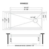 33-inch Workstation Two-Tiered Ledge Kitchen Sink Undermount 16 Gauge Stainless Steel