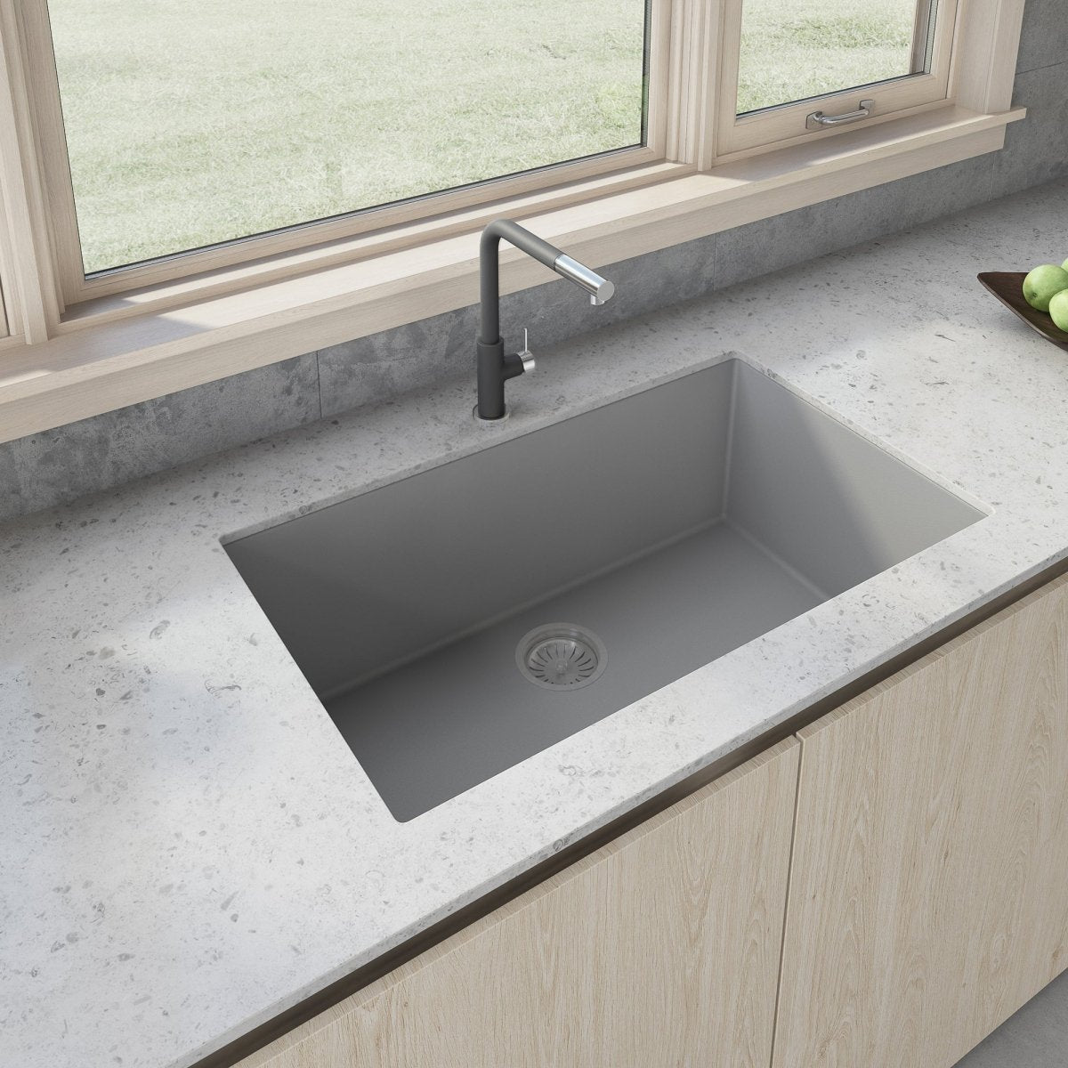 33 x 19 inch Granite Composite Undermount Single Bowl Kitchen Sink