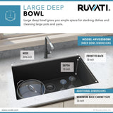 33 x 19 inch Granite Composite Undermount Single Bowl Kitchen Sink