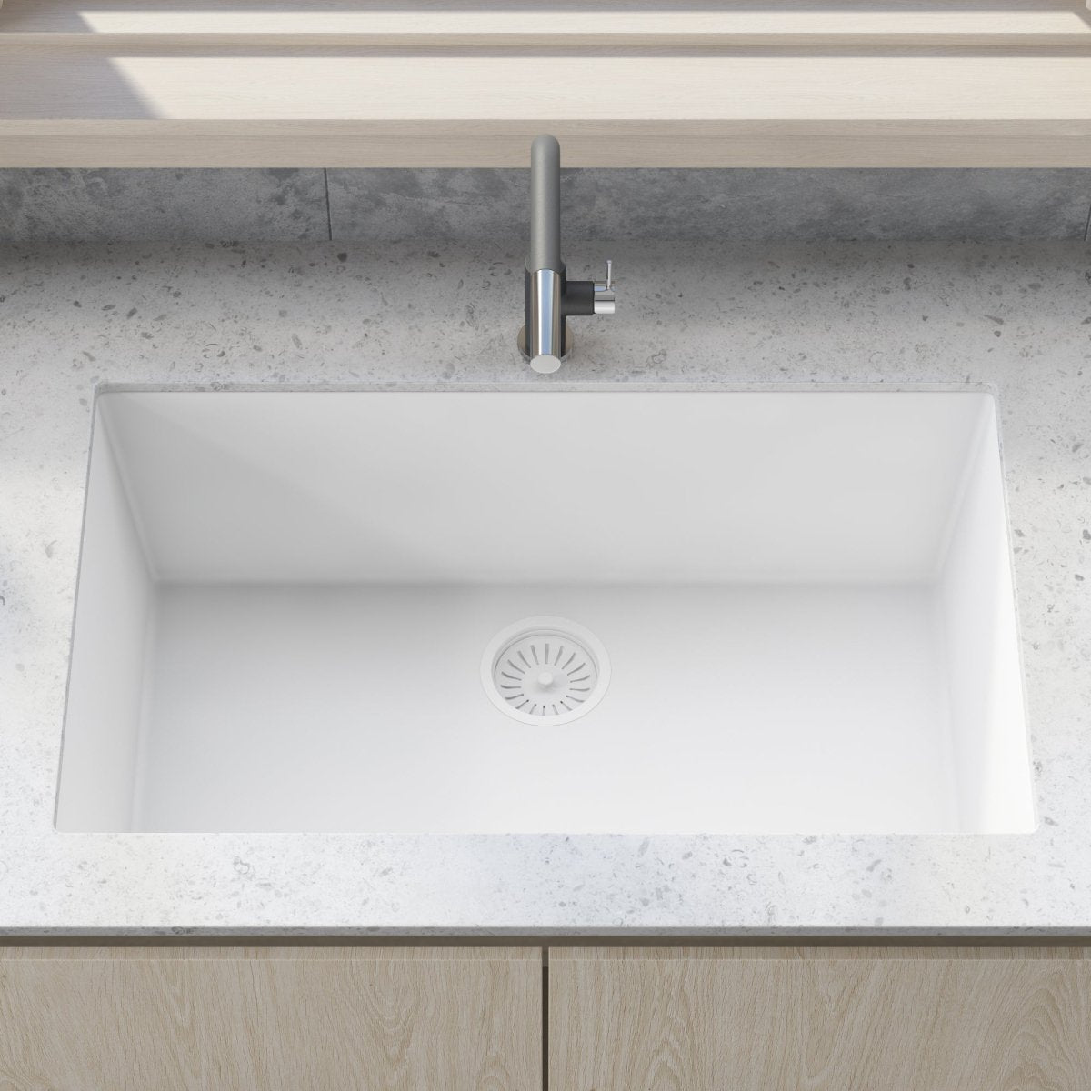 33 x 19 inch Granite Composite Undermount Single Bowl Kitchen Sink