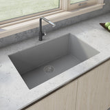 33 x 19 inch Granite Composite Undermount Single Bowl Kitchen Sink