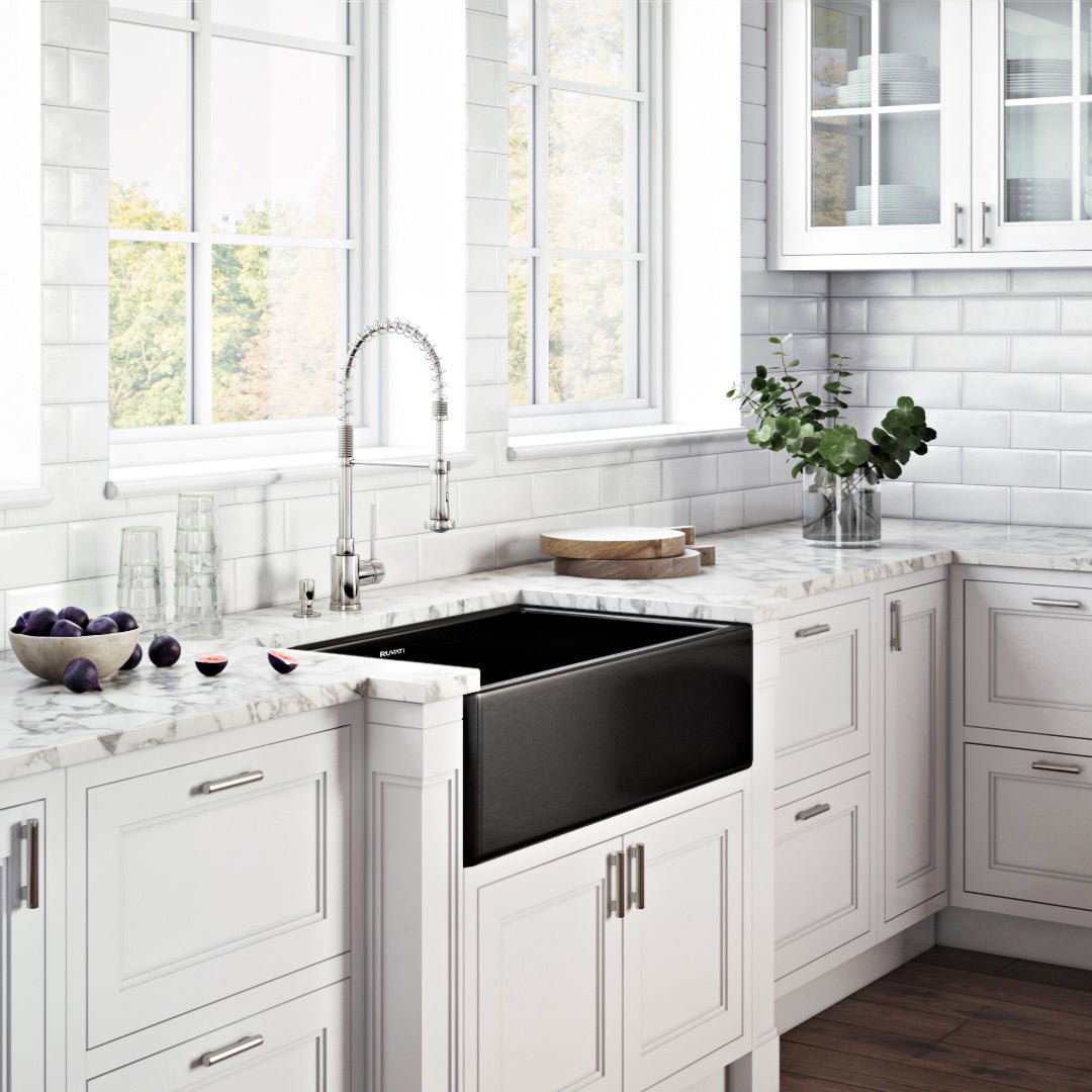 33 x 20 inch Fireclay Reversible Farmhouse Apron-Front Kitchen Sink Single Bowl