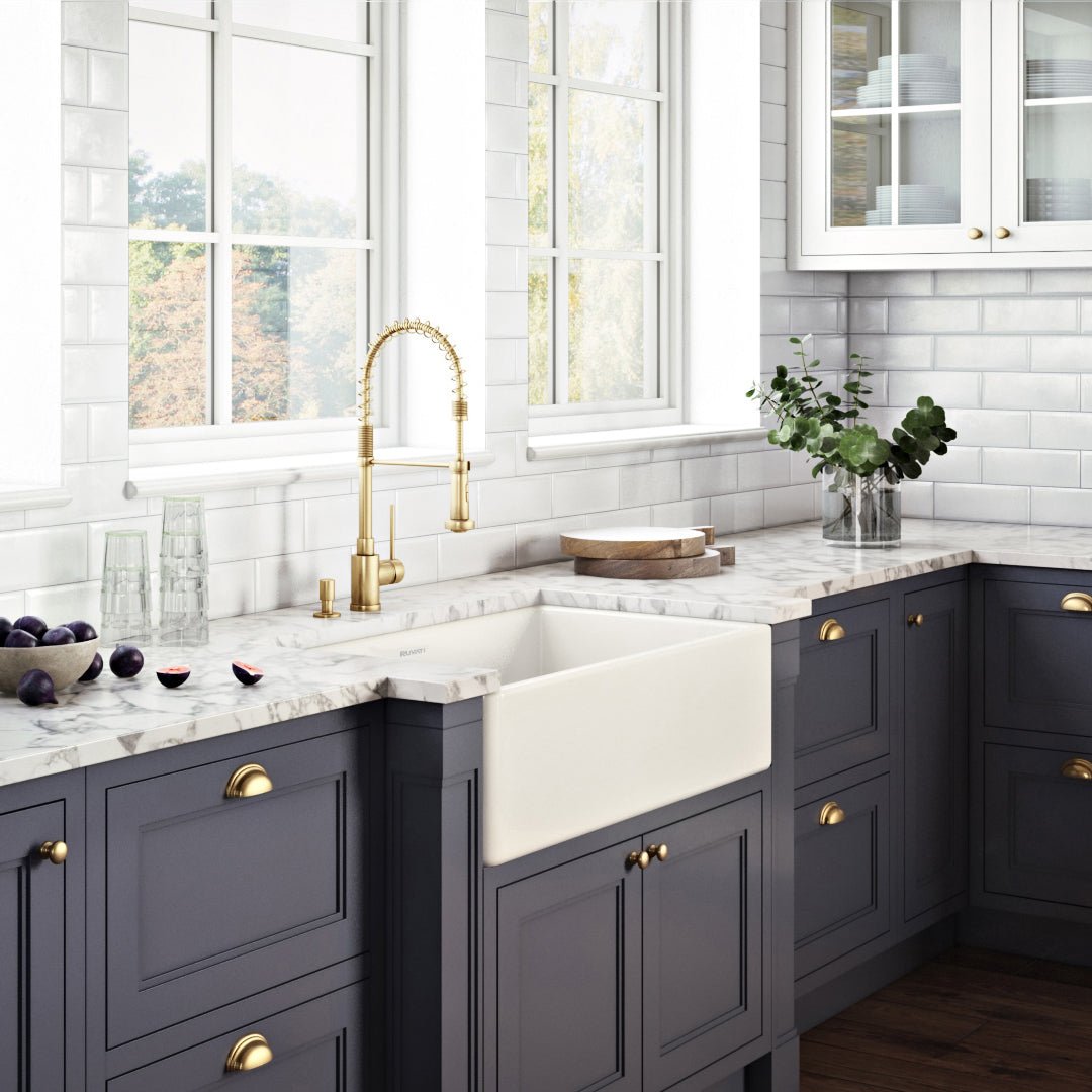 33 x 20 inch Fireclay Reversible Farmhouse Apron-Front Kitchen Sink Single Bowl
