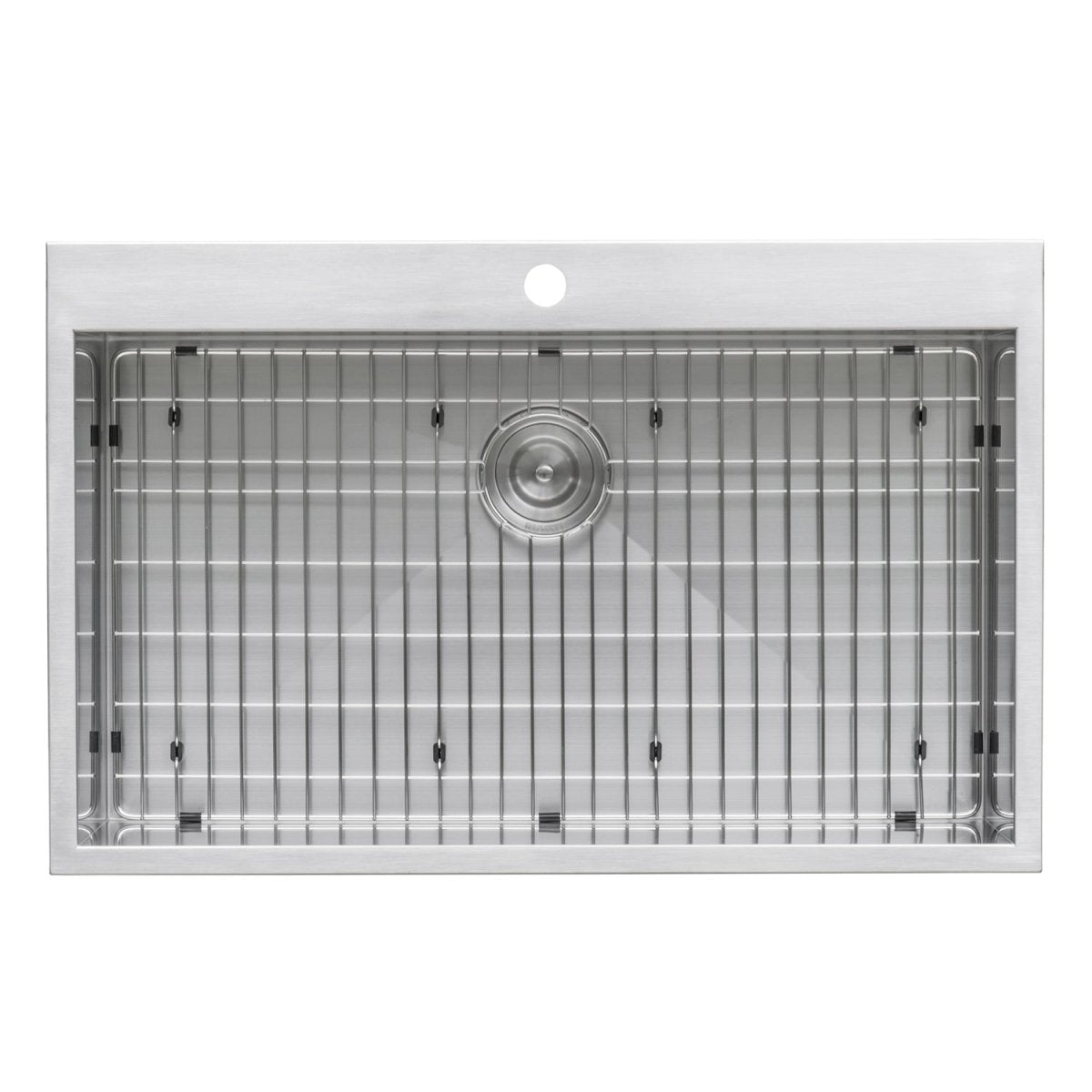 33 x 22 Drop-in Topmount 16 Gauge Zero Radius Stainless Steel Kitchen Sink Single Bowl