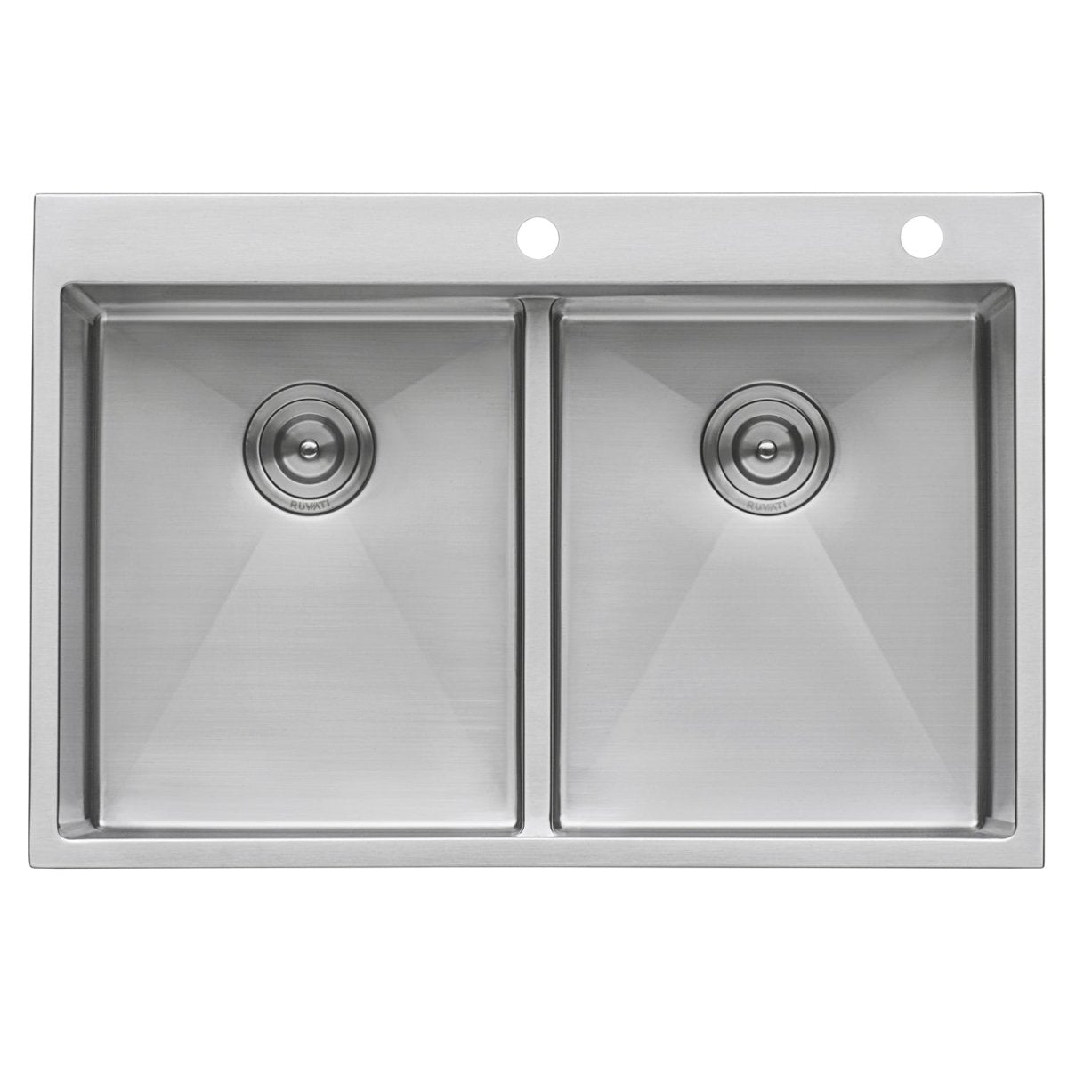 33 x 22 inch Drop-in 50/50 Double Bowl Tight Radius 16 Gauge Topmount Stainless Steel Kitchen Sink