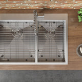 33 x 22 inch Drop-in 60/40 Double Bowl 16 Gauge Zero Radius Topmount Stainless Steel Kitchen Sink