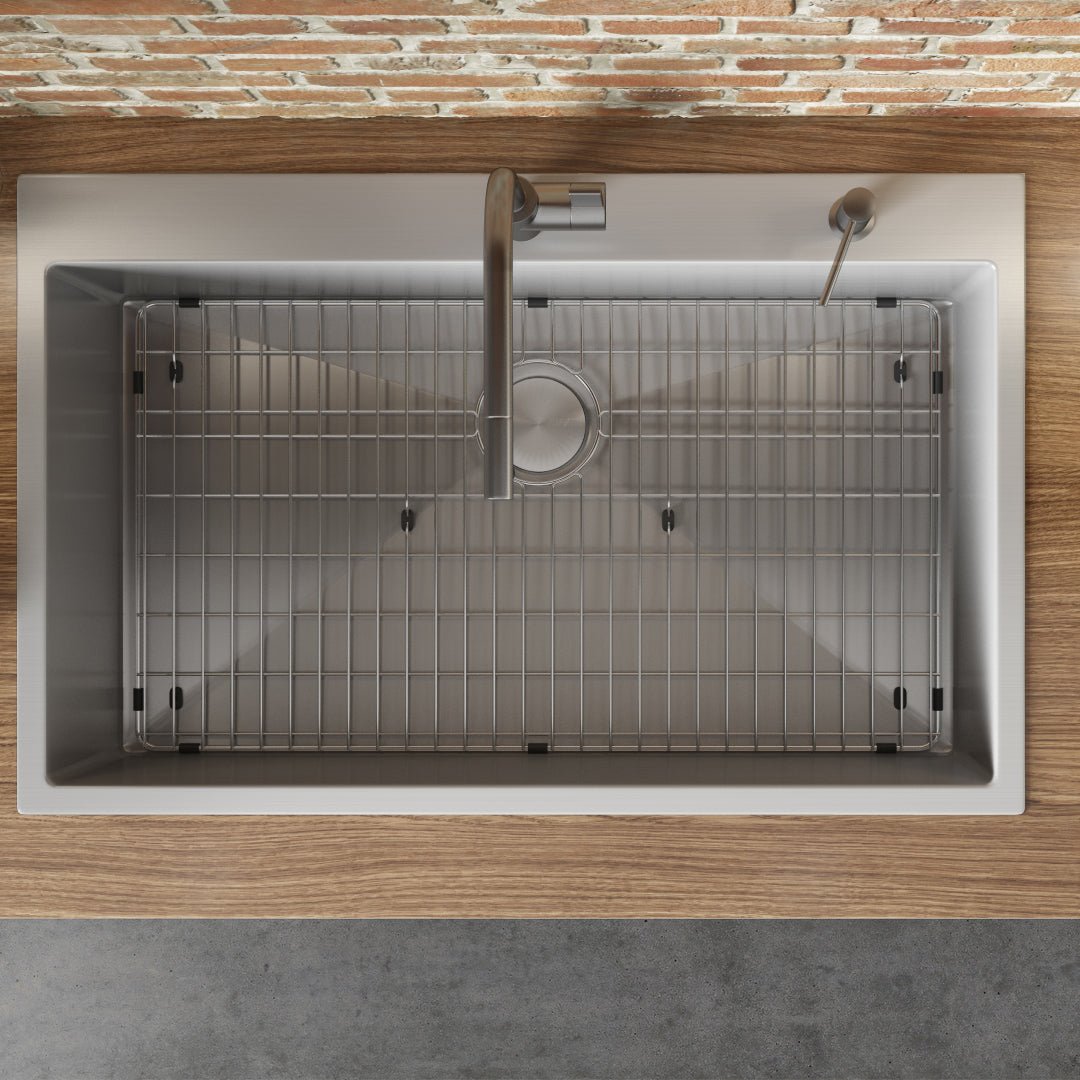 33 x 22 inch Drop-in Tight Radius 16 Gauge Stainless Steel Topmount Kitchen Sink Single Bowl