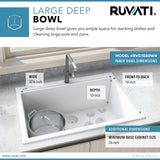 33 x 22 inch Drop-in Topmount Granite Composite Single Bowl Sink
