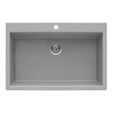 33 x 22 inch Drop-in Topmount Granite Composite Single Bowl Sink