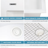 33 x 22 inch Drop-in Topmount Granite Composite Single Bowl Sink