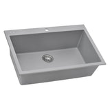 33 x 22 inch Drop-in Topmount Granite Composite Single Bowl Sink