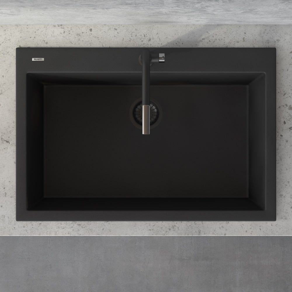 33 x 22 inch Drop-in Topmount Granite Composite Single Bowl Sink