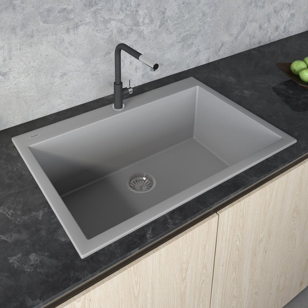 33 x 22 inch Drop-in Topmount Granite Composite Single Bowl Sink