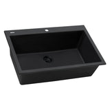 33 x 22 inch Drop-in Topmount Granite Composite Single Bowl Sink