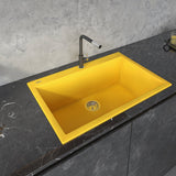 33 x 22 inch Drop-in Topmount Granite Composite Single Bowl Sink