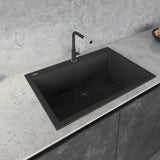 33 x 22 inch Drop-in Topmount Granite Composite Single Bowl Sink