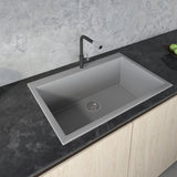 33 x 22 inch Drop-in Topmount Granite Composite Single Bowl Sink