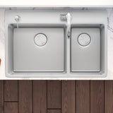 33 x 22 inch Drop-in Topmount Kitchen Sink 16 Gauge Stainless Steel Double Bowl