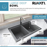 33 x 22 inch Dual-Mount Granite Composite Double Bowl