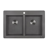 33 x 22 inch Dual-Mount Granite Composite Double Bowl